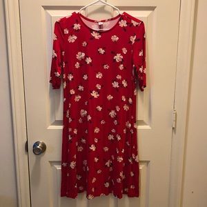 Old Navy Red Floral Dress (S)